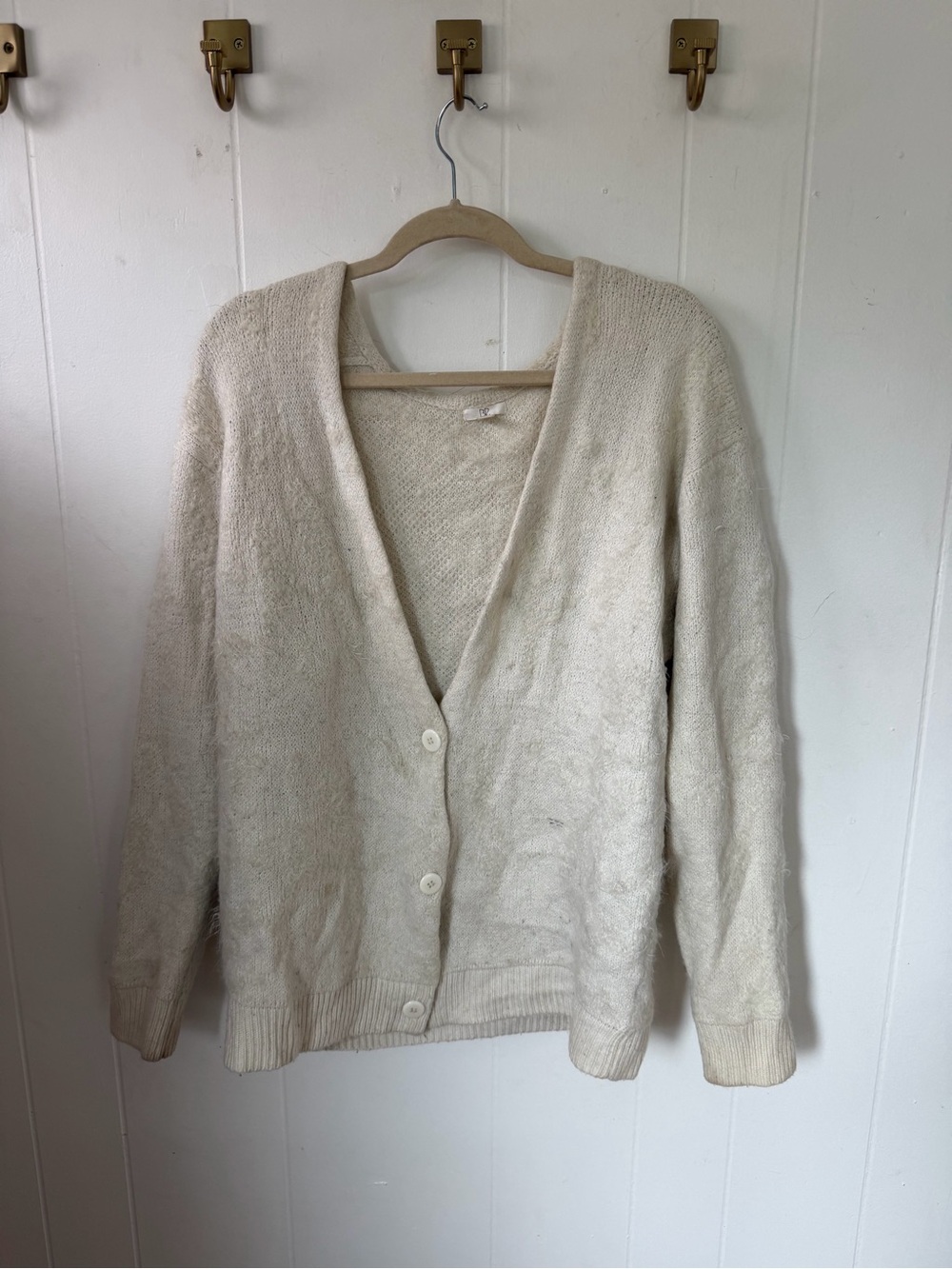bp Cream V-Neck Button Front Cardigan
